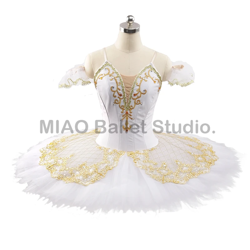 

White Gold ballet Competition costume women Professional ballet classical Tutu Paquita Pancake ballet performance tutu girl 0259