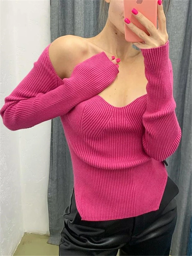 Tossy Long Sleeve Sweater 2022 Autumn Women Knit Ribbed Top Ladies Casual Knitted Tops Pullover Off-Shoulder Knitwear Black 
Tossy Long Sleeve Sweater 2022 Autumn Women Knit Ribbed Top Ladies Casual Knitted Tops Pullover Off-Shoulder Knitwear Black