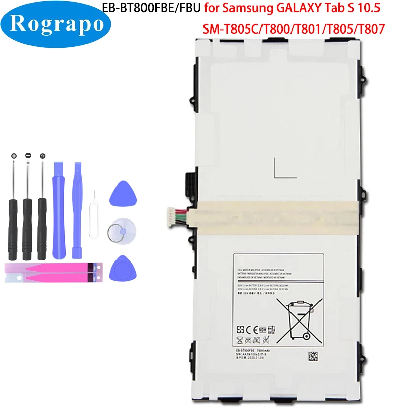 

New 7900mAh EB-BT800FBU Battery For Samsung GALAXY Tab S 10.5 SM-T805C T800 T801 T805 T807 EB-BT800FBC EB-BT800FBE