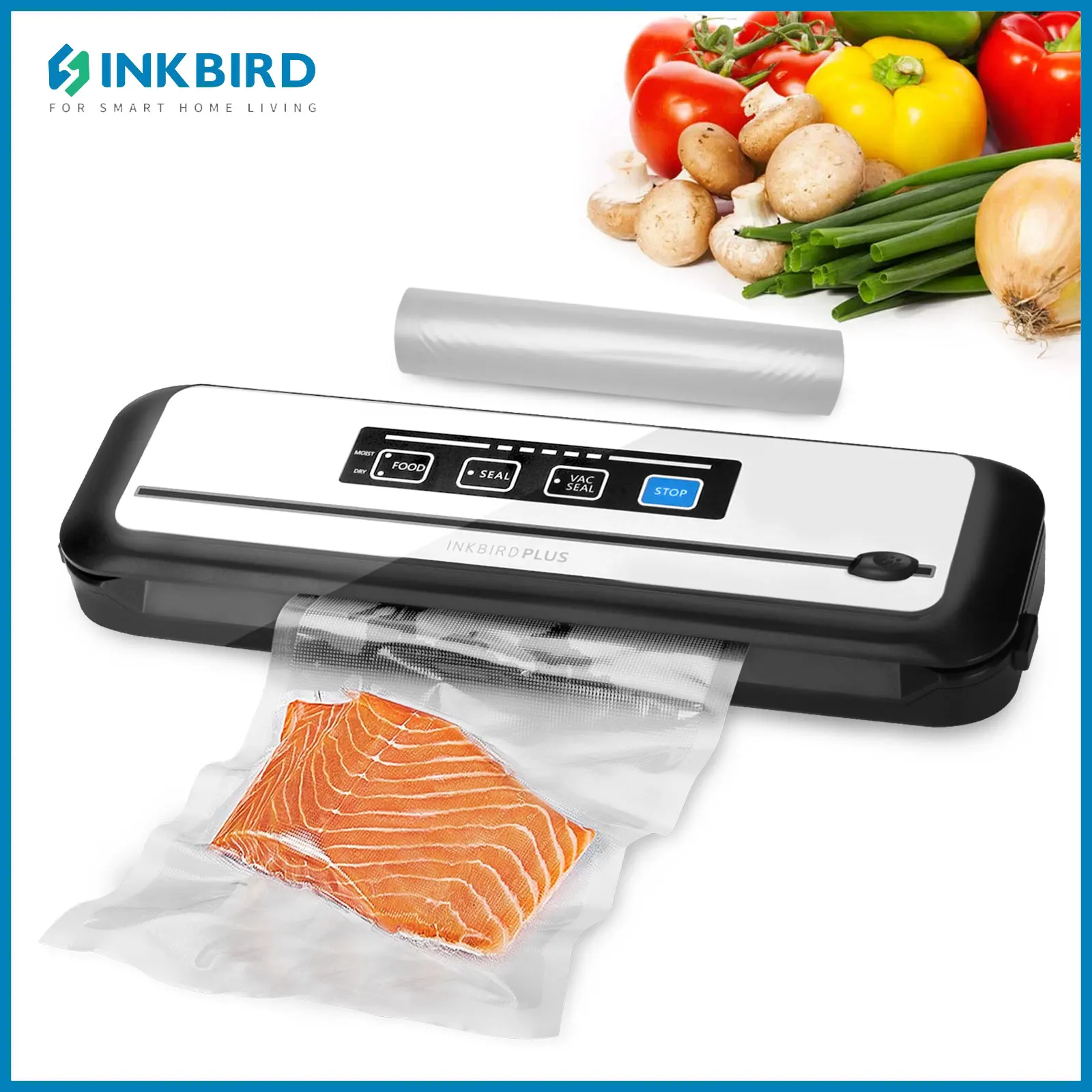 

INKBIRD INK-VS01 Vacuum Sealer Automatic Sealing Machine for Food Preservation Dry Moist Multiple Modes Electric Sealing Machine