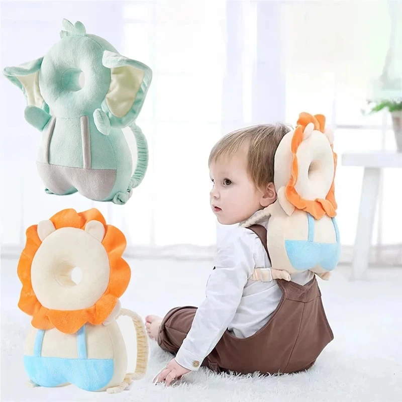 

1-3T Toddler Baby Pillow Head Protector Safety Pad Cushion Back Prevent Injured Baby Eleplant Lion Cartoon Security Pillows
