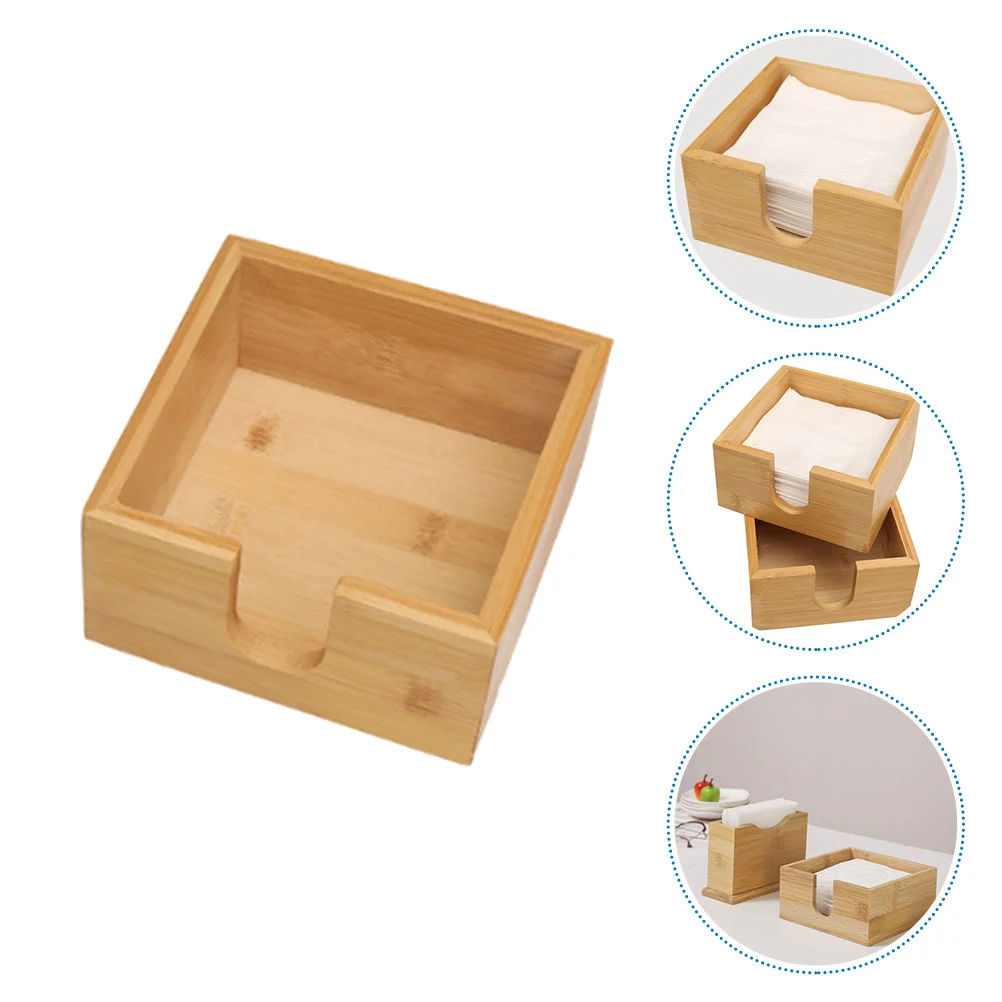 

Tissue Box Restaurant Accessory Multi-function Case Bamboo Napkins Living Room Drink Dispenser Dining Table Paper Holder