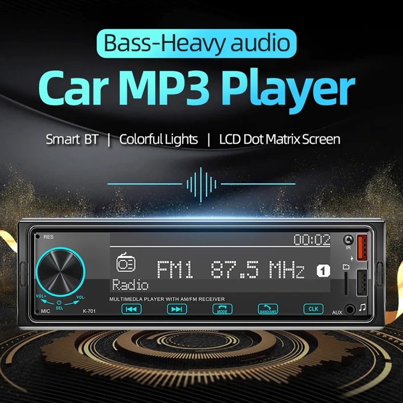 Автомобильный MP3-плеер AUX-In FM USB, Автомобильное стерео аудио, цифровое аудио, FM Музыка, стерео
Автомобильный MP3-плеер AUX-In FM USB, Автомобильное стерео аудио, цифровое аудио, FM Музыка, стерео
