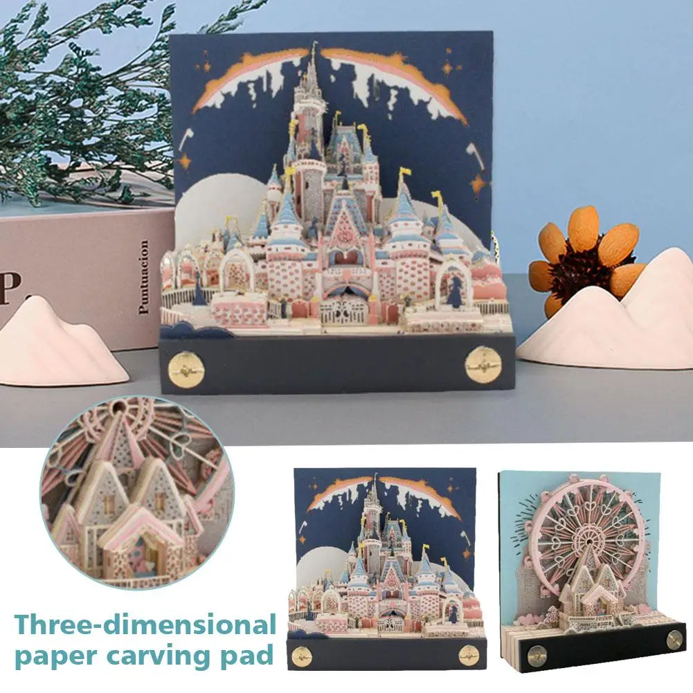 

Paper Carving Pad Paper Carving Calendar Three-dimensional Decoration Ornaments Table Notes Home Sticky Pad Desk Office C6i6