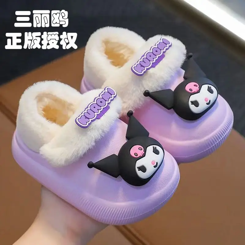 Детские тапочки Sanrio Kuromi, пушистая обувь для дома и улицы, на толстой подошве, Нескользящие, сохраняющие тепло, с мультяшным рисунком, милые плюшевые, ПВХ, Эва
Детские тапочки Sanrio Kuromi, пушистая обувь для дома и улицы, на толстой подошве, Нескользящие, сохраняющие тепло, с мультяшным рисунком, милые плюшевые, ПВХ, Эва