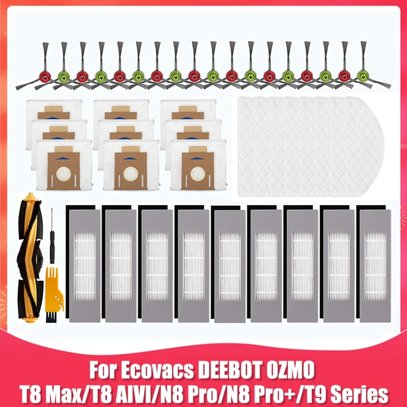 Replacement Parts For Ecovacs DEEBOT OZMO T8 Max T8 AIVI N8 Pro/N8 Pro+ Robot Vacuum Cleaner Accessories Kit
Replacement Parts For Ecovacs DEEBOT OZMO T8 Max T8 AIVI N8 Pro/N8 Pro+ Robot Vacuum Cleaner Accessories Kit
