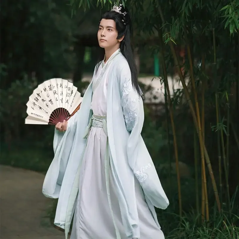 Large Size 3XL Hanfu Men Chinese Traditional Cosplay Costume Halloween Cos Costume Ancient Hanfu Blue&White Shirt+Skirt Sets
Large Size 3XL Hanfu Men Chinese Traditional Cosplay Costume Halloween Cos Costume Ancient Hanfu Blue&White Shirt+Skirt Sets