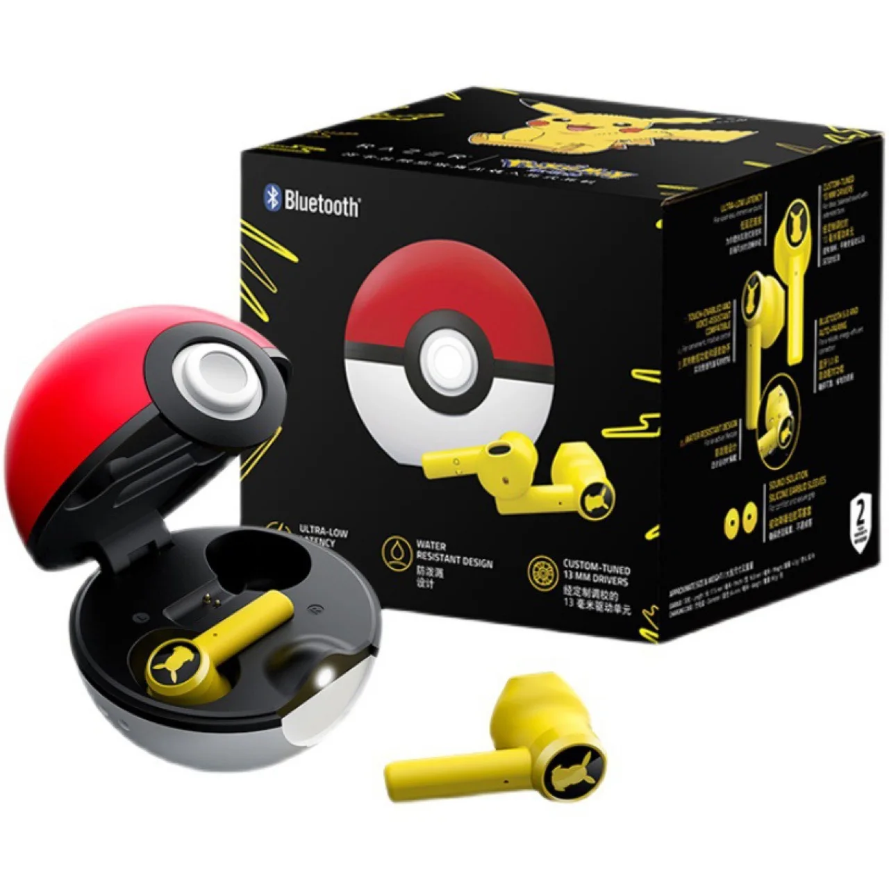 

Pokemon Pikachu Razer Earphones Wireless Bluetooth 5.0 Sport Noise Reduction Headphones Touch Control Microphone Universal Gift
