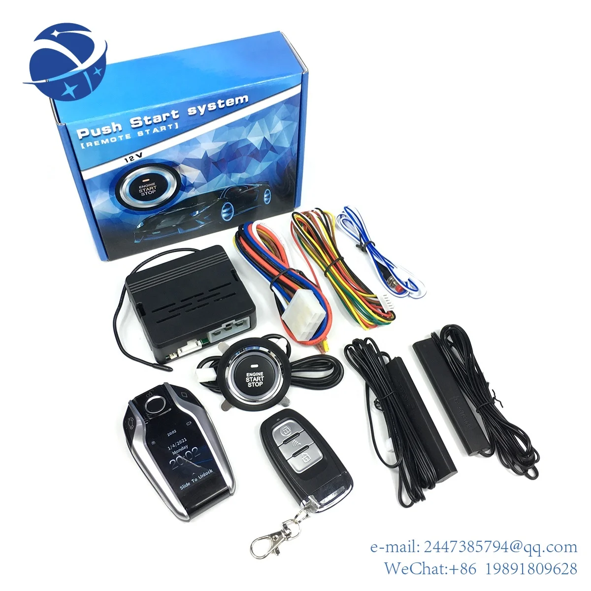 Yun YiSmart LCD Liquid Crystal Key Remote Control Start Stop PKE Passive Keyless car immobilizer System Car Alarms For Car
Yun YiSmart LCD Liquid Crystal Key Remote Control Start Stop PKE Passive Keyless car immobilizer System Car Alarms For Car