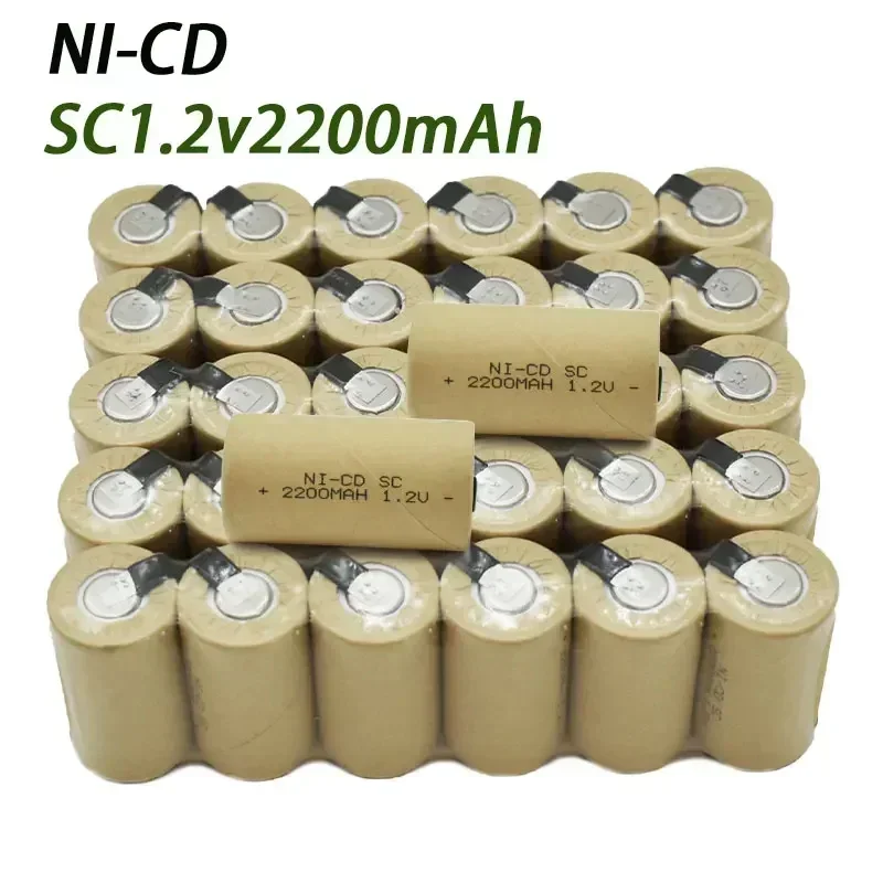 Screwdriver Electric Drill SC Batteries 1.2V 2200mah SubC Ni-Cd Rechargeable Battey with Tab Power Tool NiCd SUBC Cells
Screwdriver Electric Drill SC Batteries 1.2V 2200mah SubC Ni-Cd Rechargeable Battey with Tab Power Tool NiCd SUBC Cells