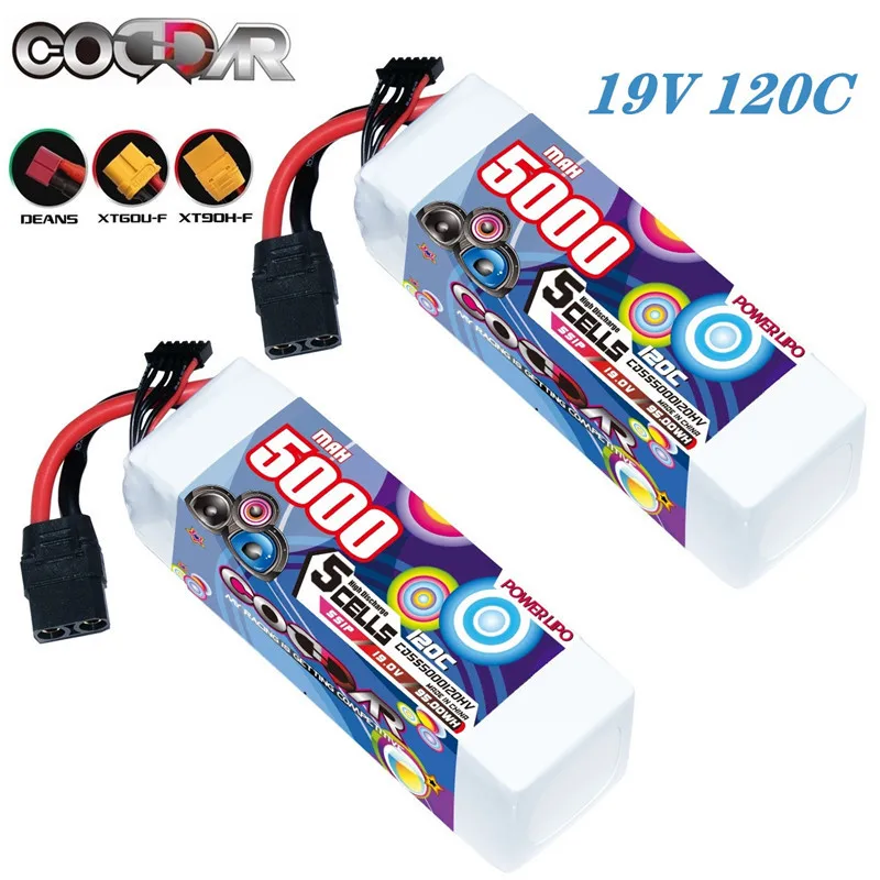 CODDAR 5S 19V 120C 5000mAh Long Battery Life With EC5/XT60/T/TRX/XT90 Plug For Lightweight FPV Drone 19V Lithium Battery LIHV
CODDAR 5S 19V 120C 5000mAh Long Battery Life With EC5/XT60/T/TRX/XT90 Plug For Lightweight FPV Drone 19V Lithium Battery LIHV