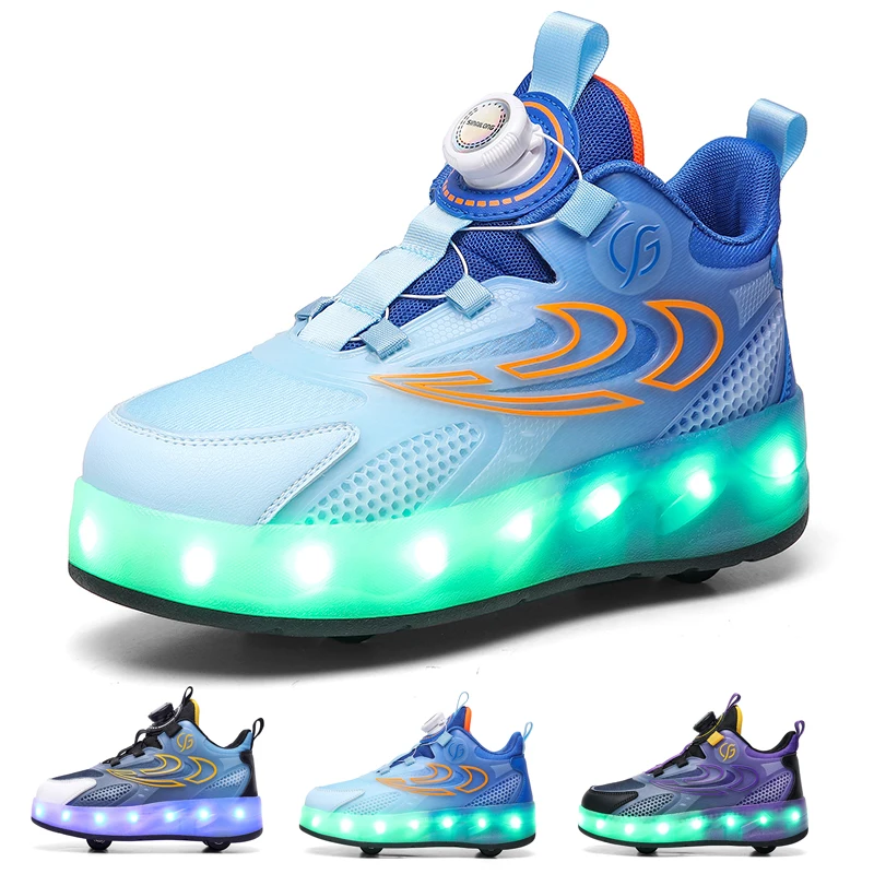 

Explosive roller skates for boys and girls multi-functional wear resistant wheel shoes with light running shoes