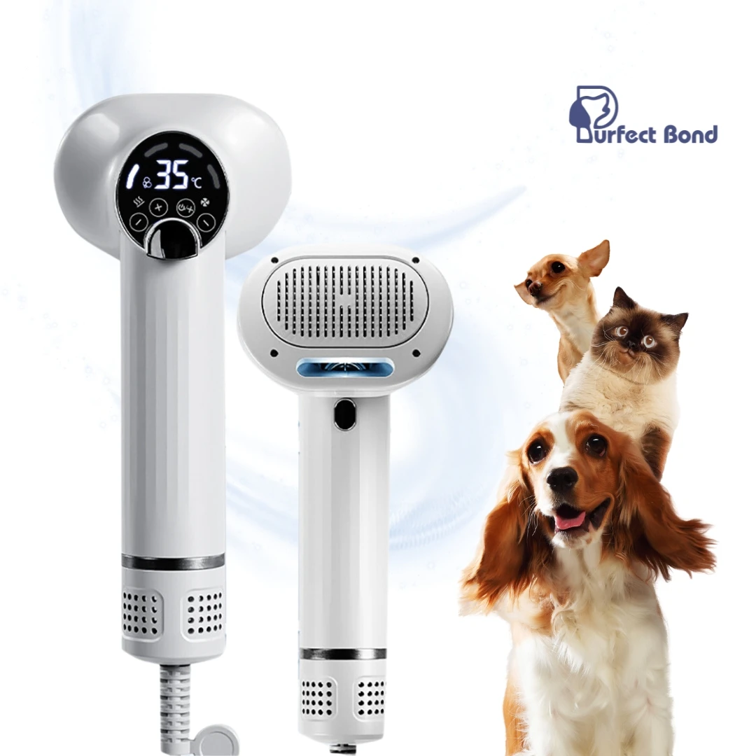 2-in-1 Pet Hair Dryer and Slicker Brush LED touch control adjustable Temperature and Speed Brushing Detangling Cleaning
2-in-1 Pet Hair Dryer and Slicker Brush LED touch control adjustable Temperature and Speed Brushing Detangling Cleaning