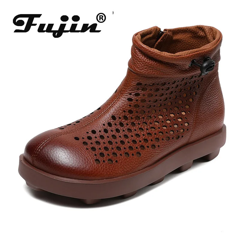 Fujin 3.5cm Ankle Booties Sandals Natural Boots Women Motorcycle Shoes Genuine Leather Moccasins Fashion Summer Hollow Chimney
Fujin 3.5cm Ankle Booties Sandals Natural Boots Women Motorcycle Shoes Genuine Leather Moccasins Fashion Summer Hollow Chimney