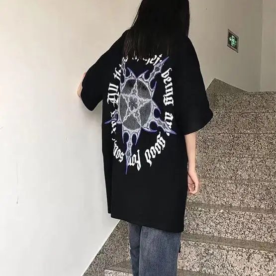 Oversized Short-Sleeved T-Shirt Street Harajuku Letter Printing Casual Loose Fashion Summer Tops Gothic T-Shirts For Men Women
Oversized Short-Sleeved T-Shirt Street Harajuku Letter Printing Casual Loose Fashion Summer Tops Gothic T-Shirts For Men Women