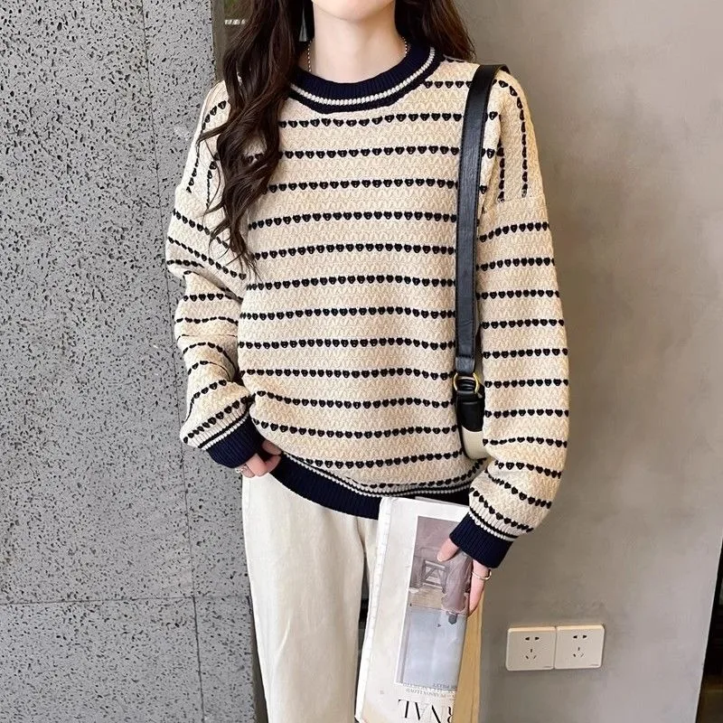 Autumn Pullover O Neck Striped Knitted Sweater Women 2023 Autumn Laydown Knitted Bottom Shirt Super Beautiful Sweater Pullover
Autumn Pullover O Neck Striped Knitted Sweater Women 2023 Autumn Laydown Knitted Bottom Shirt Super Beautiful Sweater Pullover