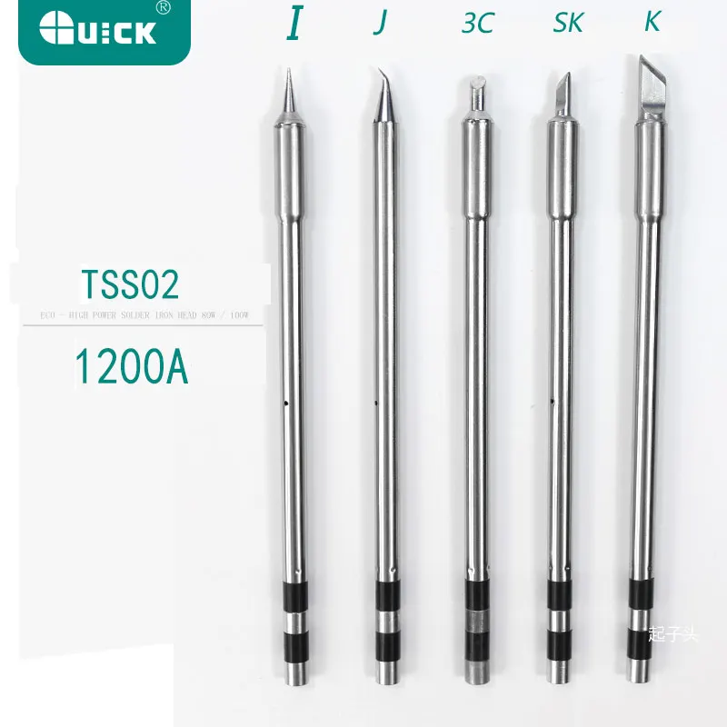 

Original QUICK TS1200A Lead Free Solder Iron Tip Handle Welding Pen Tools TSS02 Electric Soldering Iron Head TSS02-3C-J-I-K-SK