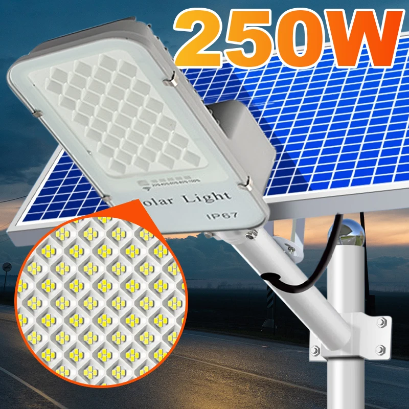 

Solar Street Lamp Outdoor Remote Waterproof For Garden jardin para exterior Landscape Spotlight Wall Powered Flood 300 LED Light