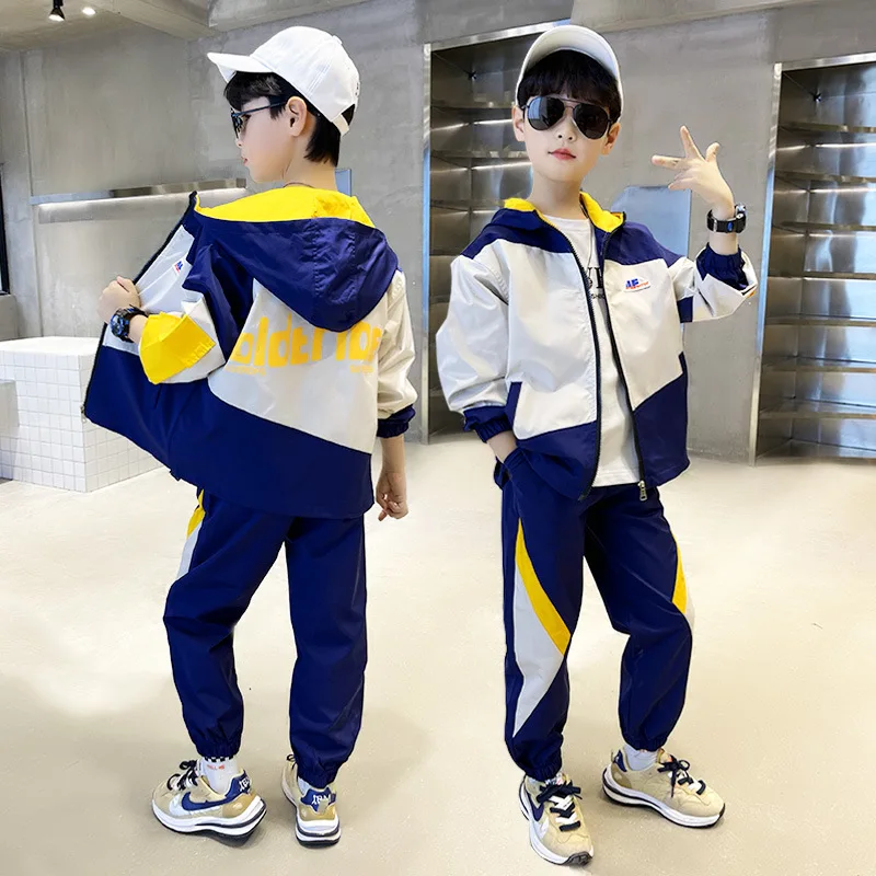 Spring Summer 2 Pieces Kids Clothes Boys Sets Tracksuit Leisure Hoodie + Pants Windproof Sportswear Students Trousers Groups 
Spring Summer 2 Pieces Kids Clothes Boys Sets Tracksuit Leisure Hoodie + Pants Windproof Sportswear Students Trousers Groups