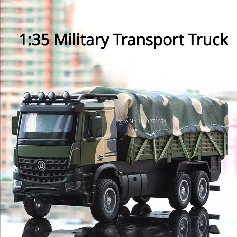 1/35 Alloy Toy Model Cars Military Transport Truck Simulation Metal Camouflage Cloth Detachable Lorry Toys Boys Gifts Collection
1/35 Alloy Toy Model Cars Military Transport Truck Simulation Metal Camouflage Cloth Detachable Lorry Toys Boys Gifts Collection