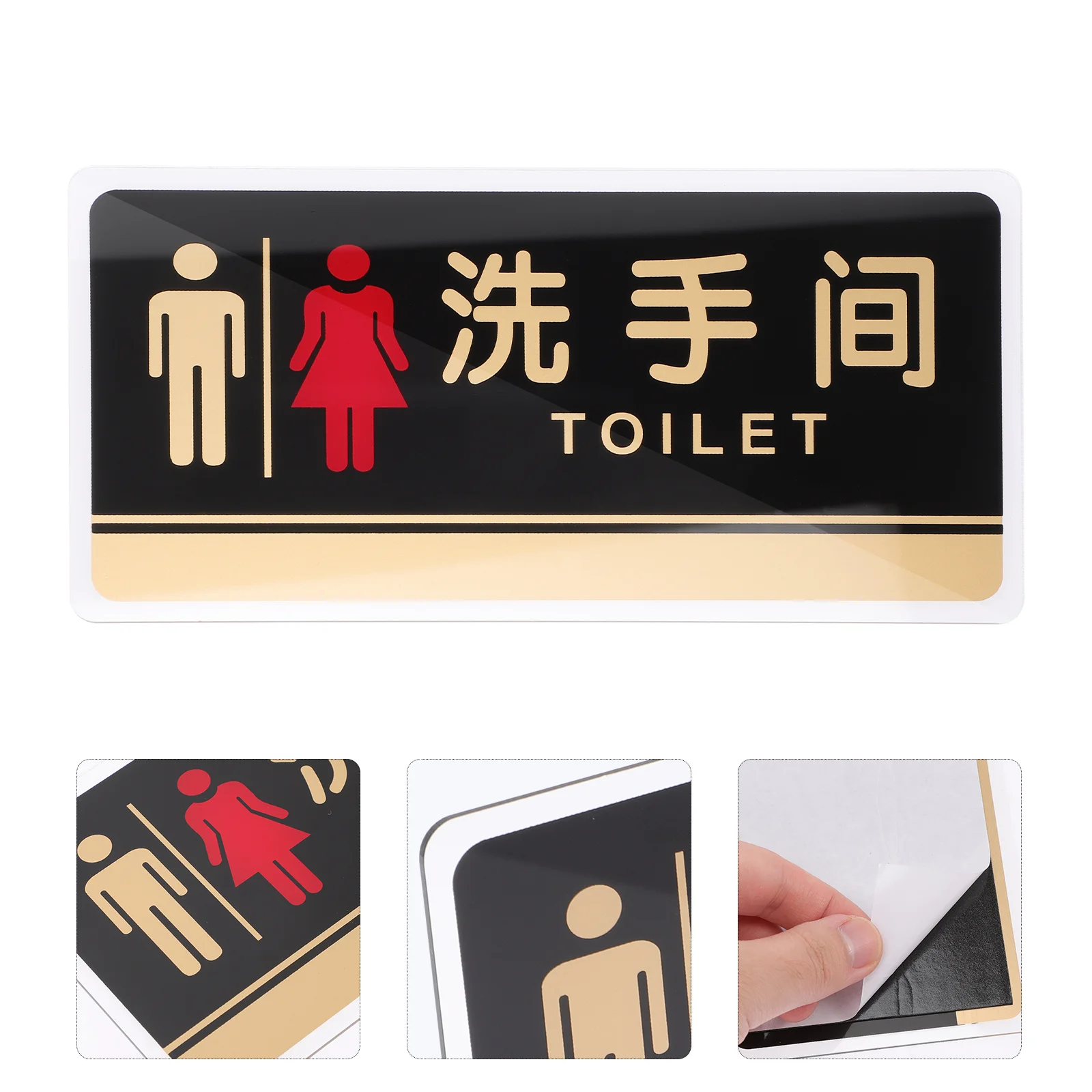 

Toilet Sign Men Women Sign Washroom Acrylic Bathroom Signs for Door Lavatory Plate WC Restroom Emblems