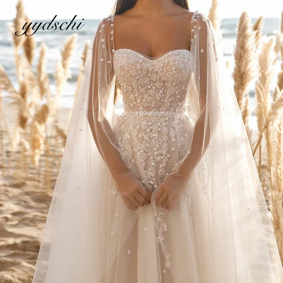 Beading Pearl Wedding Dress Exquisite Applique Bridal Floor Length Sexy Strapless Beach Lace Illusion Tulle Dresses for Women
Beading Pearl Wedding Dress Exquisite Applique Bridal Floor Length Sexy Strapless Beach Lace Illusion Tulle Dresses for Women