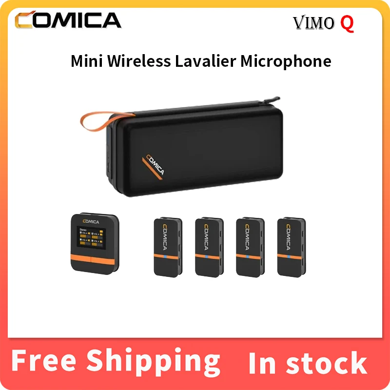 

Comica Vimo Q Four-channel Mini Wireless Lavalier Microphone With Charging Case for Camera Smartphone PC