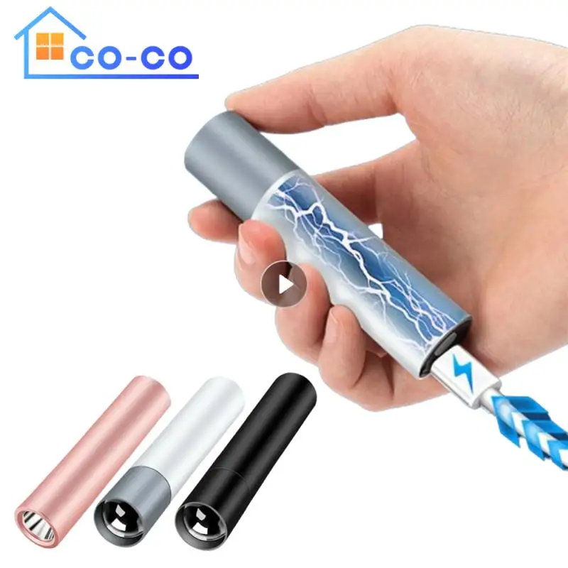 

Mini Portable LED Flashlight USB Rechargeable Small Pocket Light Built In Battery Fixed Focus Zoomable Camping Searching Lantern