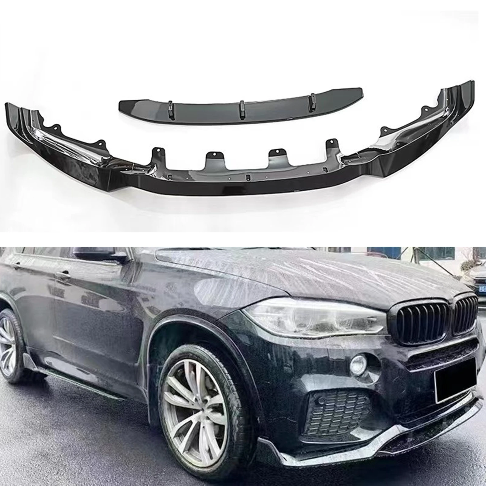 

Car Front Bumper Spoiler Lip Lower Blade Guard Plate Splitter For BMW X5 F15 M Sport 2014-2018 MP Style