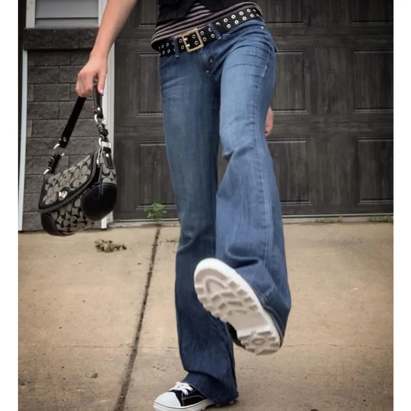 

Универсальные облегающие прямые джинсы в стиле ретро с высокой талией, Новые повседневные свободные брюки с широкими штанинами для женщин на весну, осень и лето