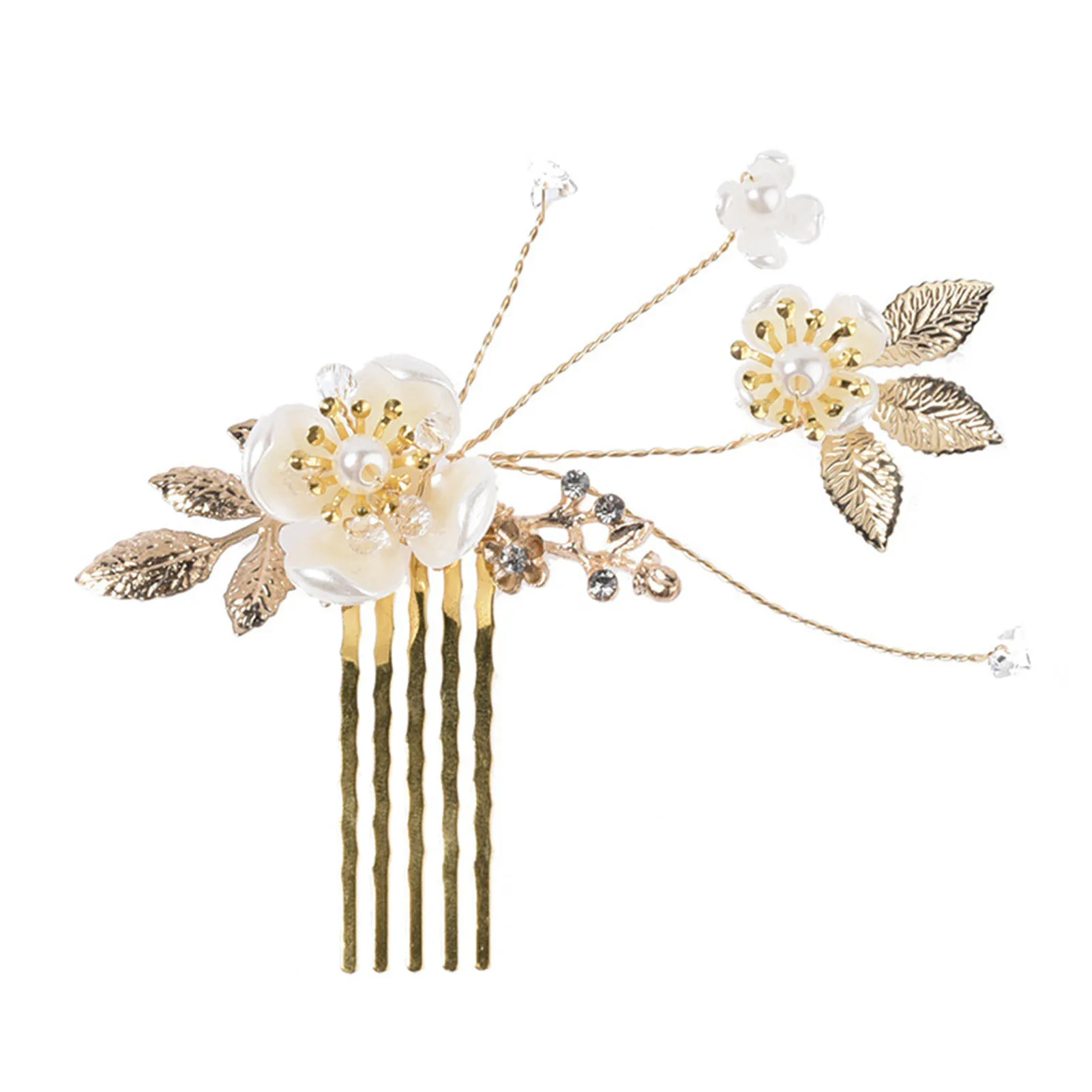 

Hair Jewelry Flower Hair Combs Hairpin Handmade Alloy Headwear with Smooth Teeth for Birthday Stage Party Show Dress up