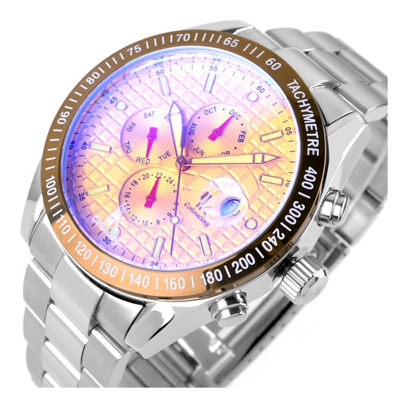 

Luxury Brand IK Colouring Automatic Mechanical Men‘s Watches 50M Waterproof Multi-function Dial Tracymetre Luminous Clocks 98350