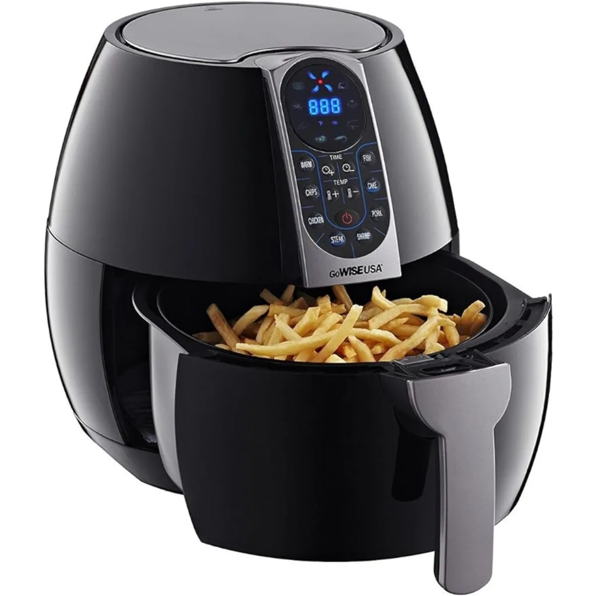 

GoWISE USA 3.7-Quart Programmable Air Fryer with 8 Cook Presets, GW22638 - Black