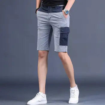 Men’s Light Luxury Slim-fit Knee Length Cargo Shorts,High Quality Korea Version Sexy Summer Shorts,Trendy Casual Short Pants;