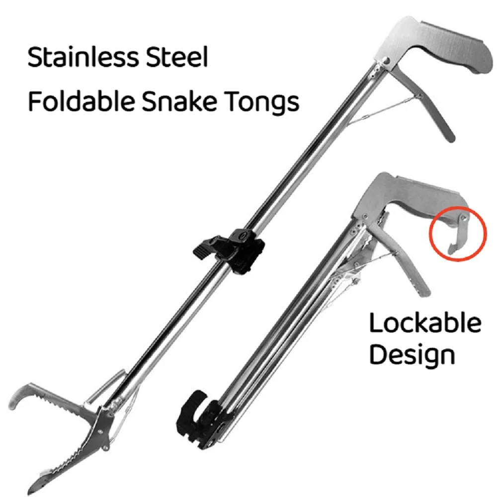 Stainless Steel Foldable Lockable Tongs for Catching Snakes, Picking Up Reptiles, Wide Jaw, 3 Kinds of Length 0.75m /1m / 1.2m
Stainless Steel Foldable Lockable Tongs for Catching Snakes, Picking Up Reptiles, Wide Jaw, 3 Kinds of Length 0.75m /1m / 1.2m