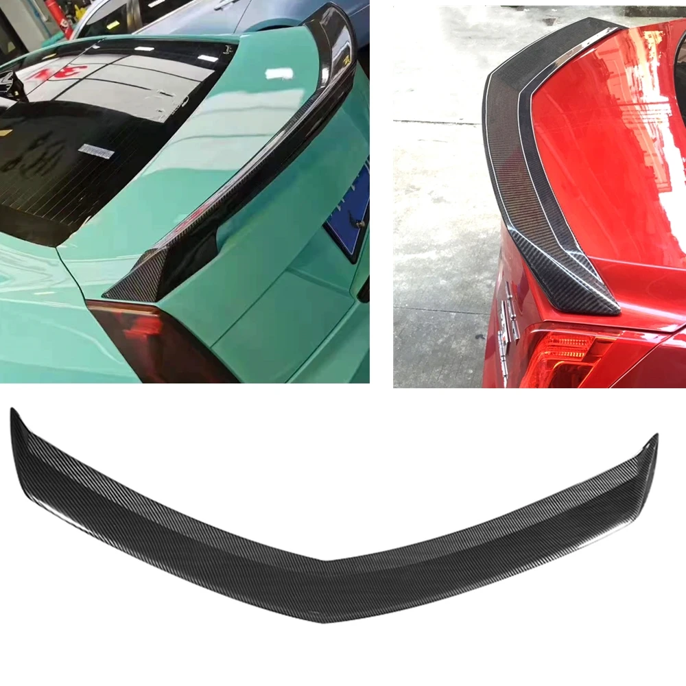 

For Cadillac ATS 2014-2019 Sedan 4 Door V Style Rear Trunk Spoiler Wing Carbon Fiber Splitter Decklid Trim Tailgate Lid Flap Lip
