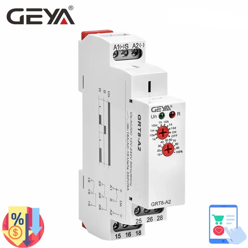 

GRT8-A/B Delay On or Delay Off Time Relay 12V 24V 48V 110V 220V DIN Rail Timer Relay Module with CE CB ROHS Certificate