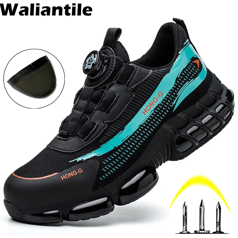 

Waliantile New Safety Shoes Sneakers For Men Industrial Work Boots Male Anti-smashing Steel Toe Indestructible Footwear Shoes