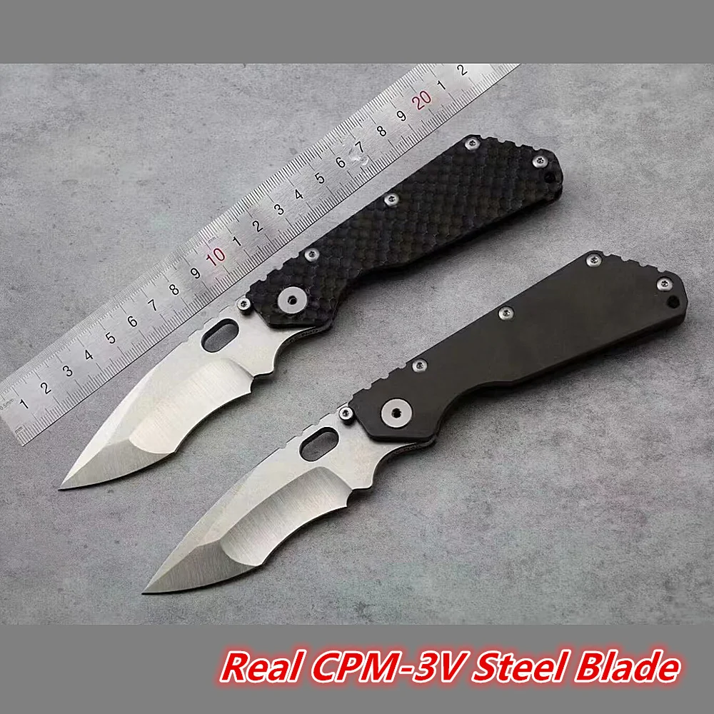 

ChongZhu Real CPM 3V Blade Strider SMF MSC Titanium Handle Copper Washers Folding Utility Knife Camping Hunting Outdoor EDC Tool