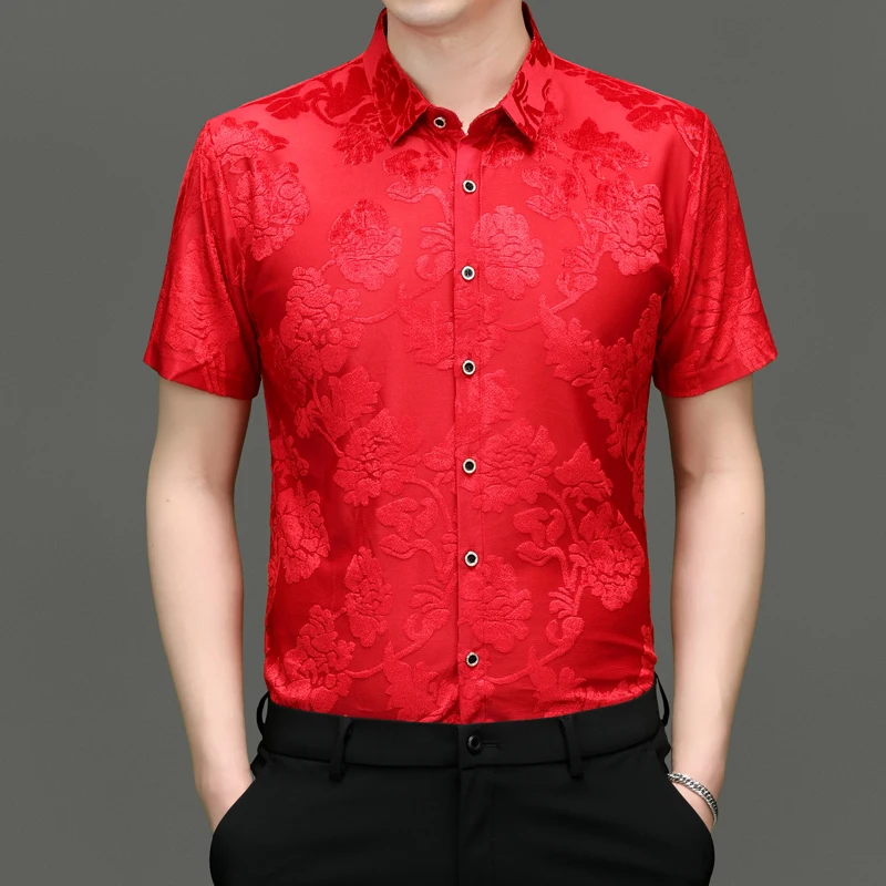 Зеленые флокированные бархатные рубашки с цветочным рисунком для мужчин, летние полые качественные удобные дышащие мужские рубашки с коротким рукавом
Зеленые флокированные бархатные рубашки с цветочным рисунком для мужчин, летние полые качественные удобные дышащие мужские рубашки с коротким рукавом