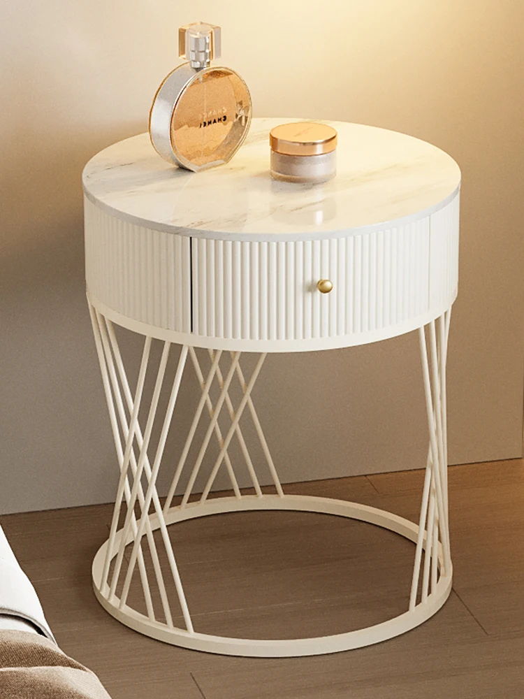 Modern circular iron bedside table storage rack, small household bedroom, minimalist rock board bedside storage rack,
Modern circular iron bedside table storage rack, small household bedroom, minimalist rock board bedside storage rack,