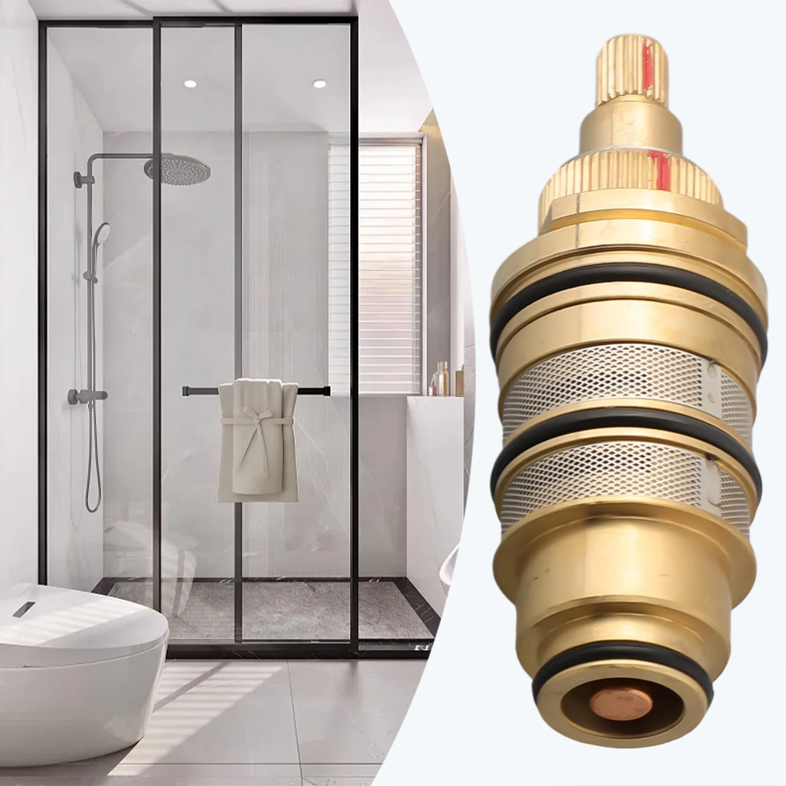 

Thermostatic Cartridge Temperature Control Valve Shower Bar Mixing Universal Faucet Cartridge Bath Shower Temperature