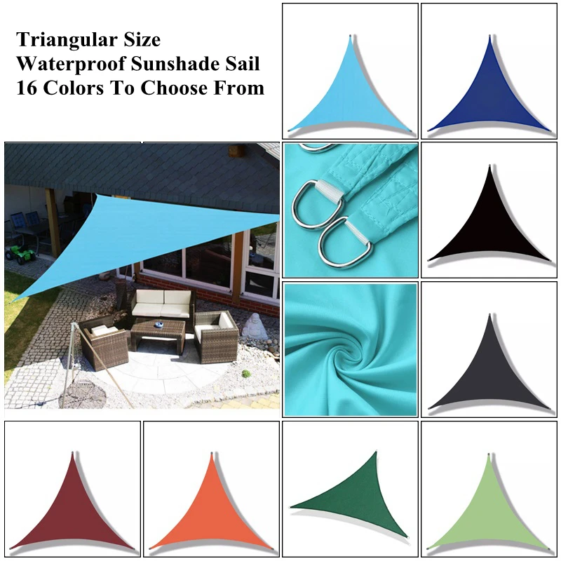 

Треугольный водонепроницаемый солнцезащитный козырек для бассейна, тканевый непромокаемый козырек от солнца, садовая палатка для кемпинга, уличный тент, 16 цветов