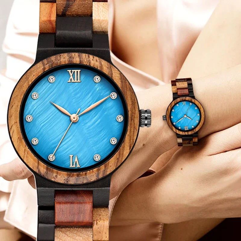 Unique Sapphire Blue Face Wooden Watches Handmade Full Wooden Band Quartz Watch Women's Watches Ladies Dress Clock Reloj Mujer
Unique Sapphire Blue Face Wooden Watches Handmade Full Wooden Band Quartz Watch Women's Watches Ladies Dress Clock Reloj Mujer