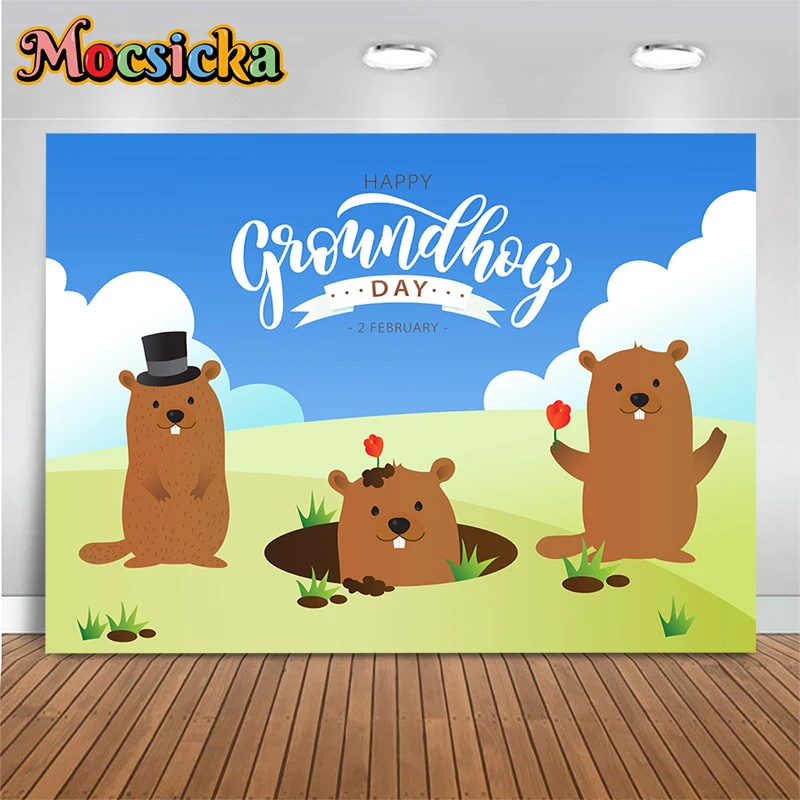 Happy Groundhog Day Background Cartoon Blue Sky White Clouds Green Grassland Backdrop Decoration Baby Kids Children Photo Studio
Happy Groundhog Day Background Cartoon Blue Sky White Clouds Green Grassland Backdrop Decoration Baby Kids Children Photo Studio