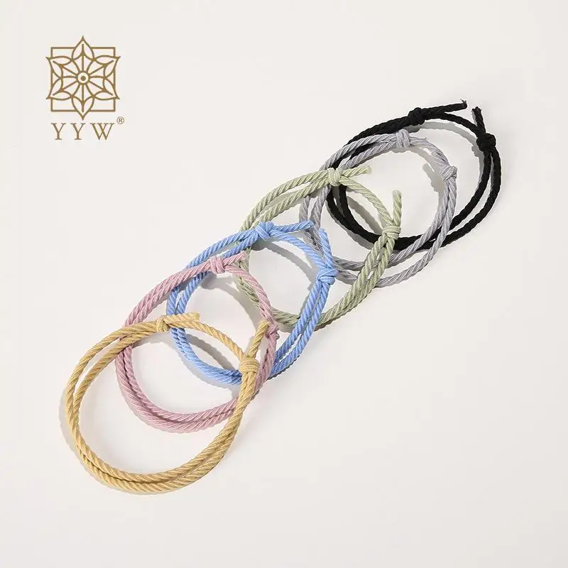 

10PCs/Lot Korean Style Rubber Band Elastic Bracelet Wide Wristband Adjustable Cuff Bangles For Men Women Couple Wrist Jewelry