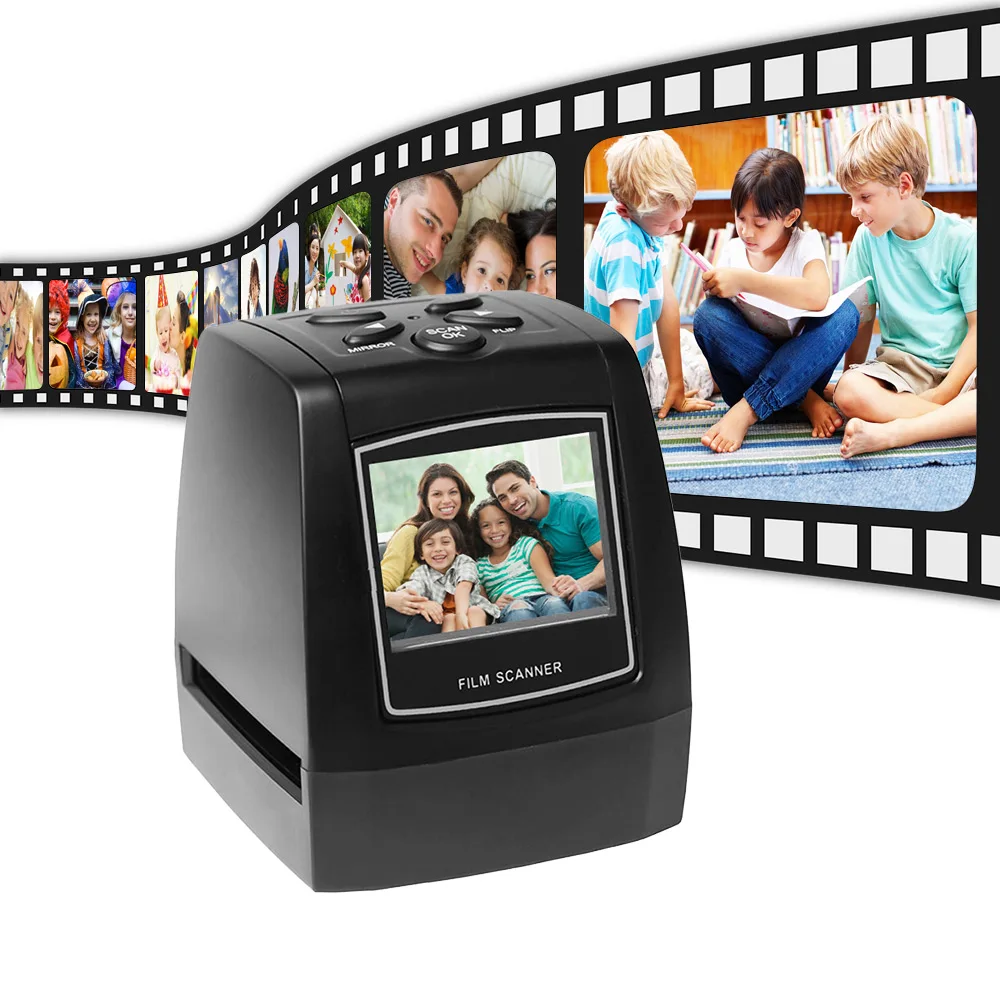 

Protable Negative Film Scanner 35mm 135mm Slide Film Converter Photo Digital Image Viewer with 2.4"LCD Build-in Editing Software