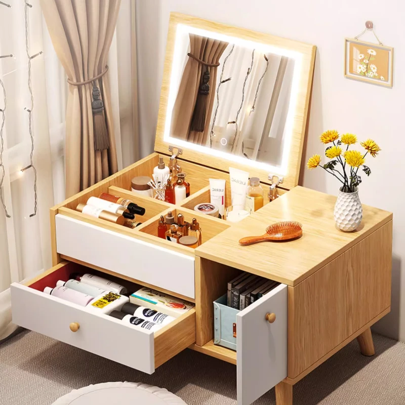 

Table Bedroom Modern Minimalist Makeup Table Household Small Apartment Dresser Storage Cabinet Integrated Dressing Table