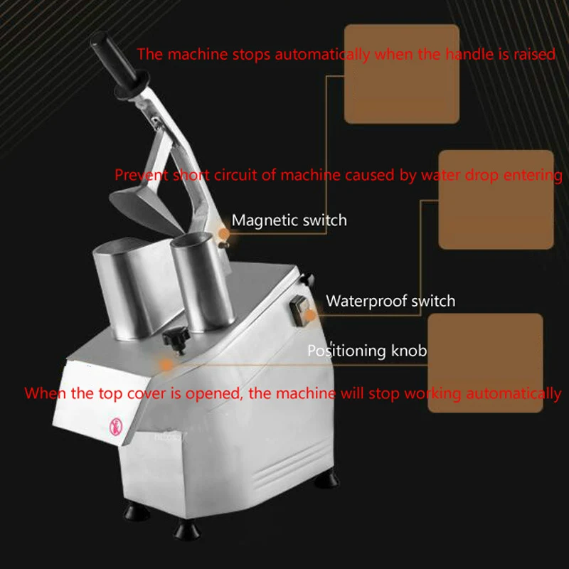 

220V Multi-function Electric Potato Shredder Multifunctional Automatic Vegetable Cutting Machine Commercial Carrot Ginger Slicer