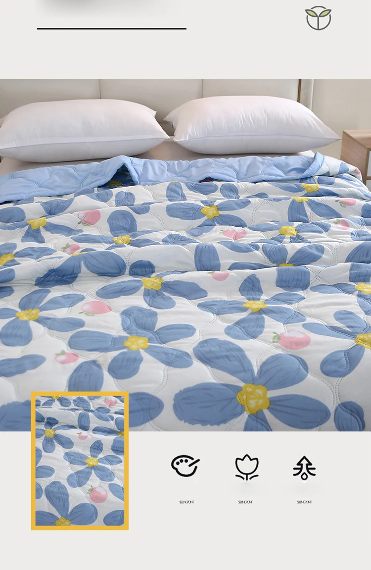 Quilted summer single double bed light Printed quilt core Air conditioning quilting twin queen size duvet Thin plaid comforter Quilted summer single double bed light Printed quilt core Air conditioning quilting twin queen size duvet Thin plaid comforter